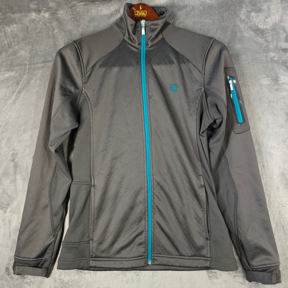 Ariat AriatTek Cold Series Jacket Womens XS Gray Turquoise Full Zip Softshell